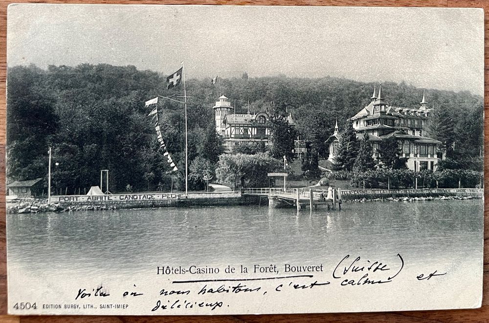 BOUVERET Hôtels de la Forêt 1904 Belle carte car Kaufen