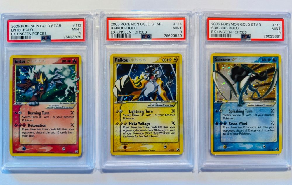 Pok Mon Psa Suicune Entei Raikou Gold Star Ex Unseen Force Kaufen