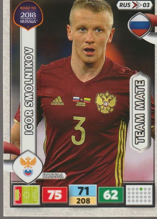 ROAD TO RUSSIA 2018 Adrenalyn Card XL Team Mate SMOLNIKOV Kaufen Auf