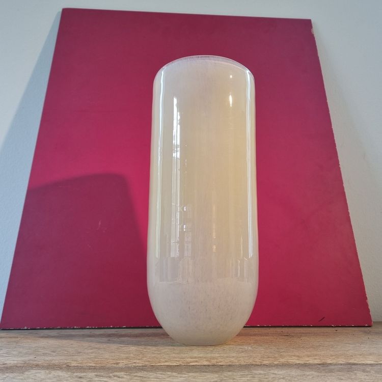 Glasvase Vintage Design 70 80er Jahre Rauchglas Beige Creme Kaufen