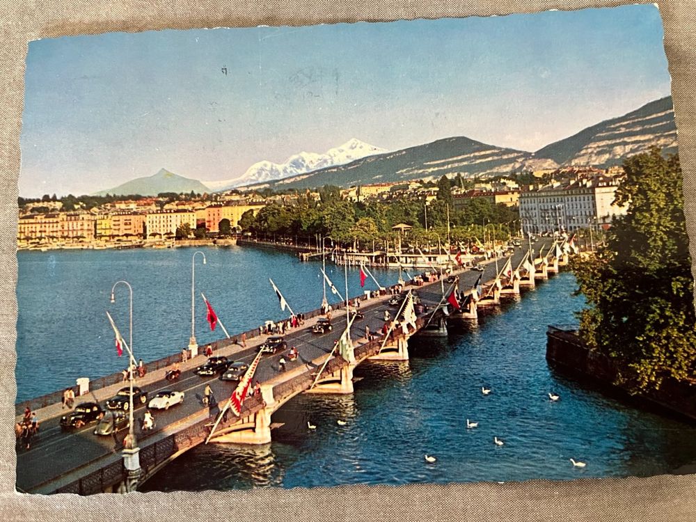 AK Geneve Le Pont Du Mont Blanc 21 07 1957 Kaufen Auf Ricardo