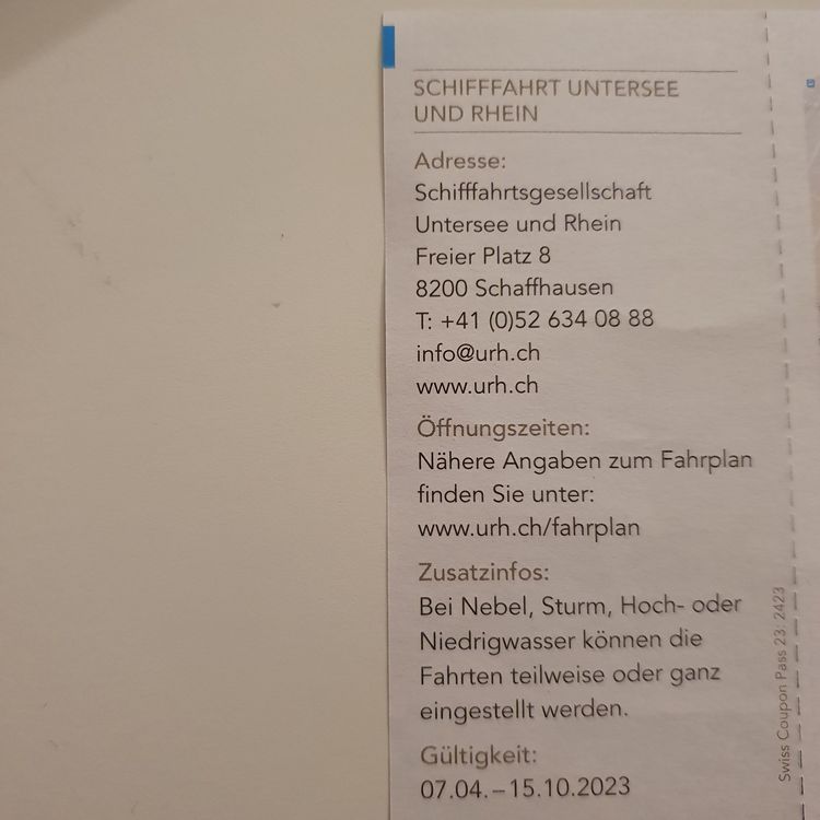 Schifffahrt Untersee Und Rhein F R Tageskarte Kaufen Auf Ricardo