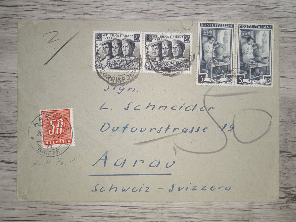 PH01 Enveloppe Timbre Italie 1953 Kaufen Auf Ricardo