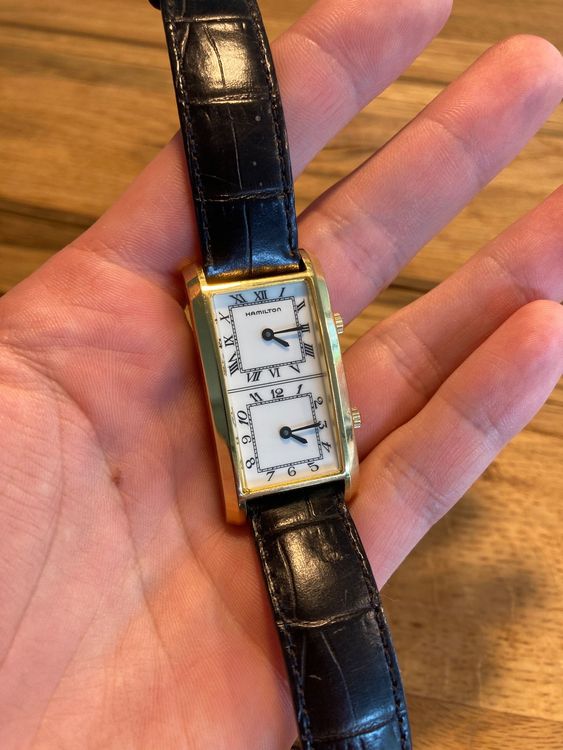 Hamilton Dual Time Cartier Tank Cintree Americaine Style Kaufen Auf