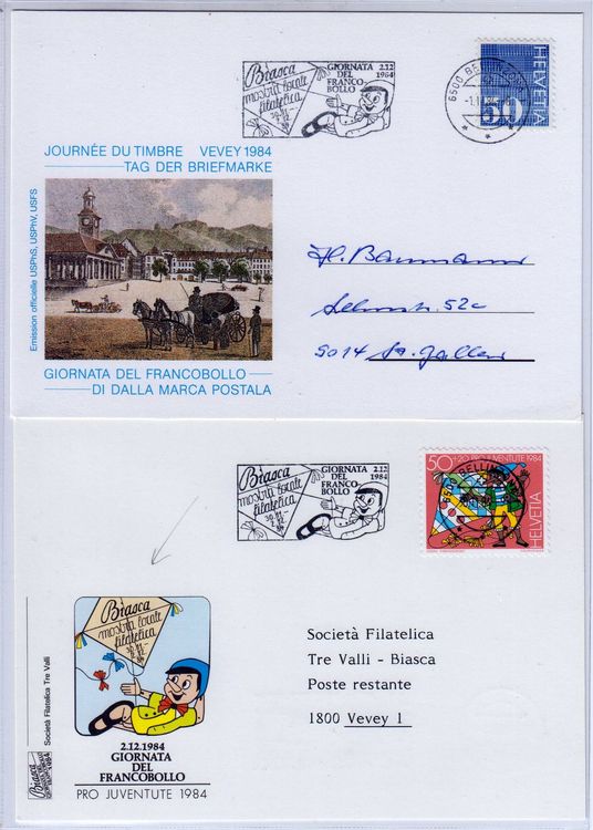 1984 Tag Der Briefmarke Vevey Ausstellung BIASCA Kaufen Auf Ricardo