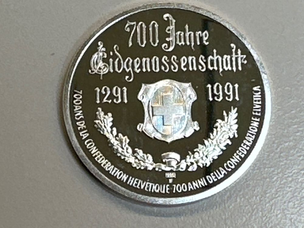 Medaille Silber 999 15g 700 J Eidgenossenschaft 1991 Entwaf Kaufen