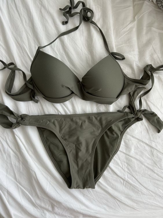 Olivgrüner Bikini mit Bindedetails Grösse S Gebraucht in Münsingen