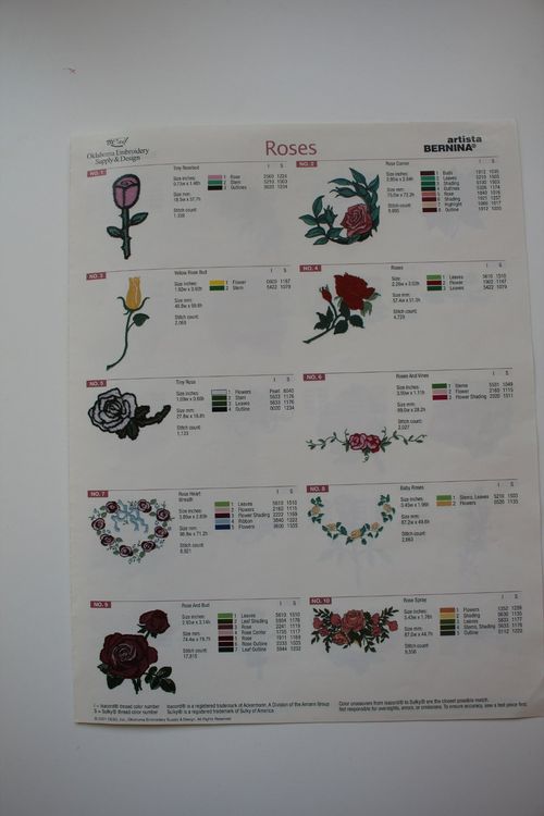 Stickkarte Roses F R Bernina Artista Kaufen Auf Ricardo