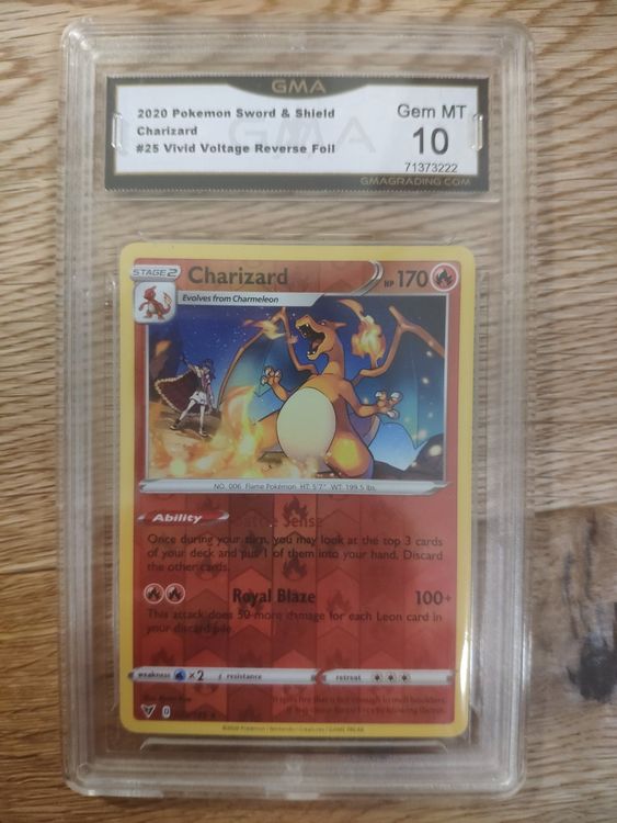 Pokemon Charizard Glurak Holo Vivid Voltage GMA PSA 10 Kaufen Auf Ricardo