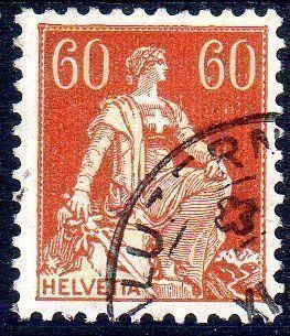 LUZERN 1933 HELVETIA MIT SCHWERT 60 RP ECKSTEMPEL B523 Kaufen Auf