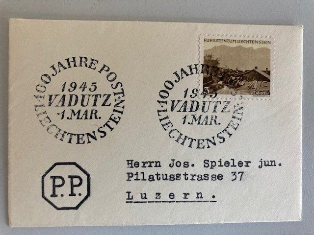 Brieflein Jahre Post Liechtenstein Sonderstempel Kaufen Auf