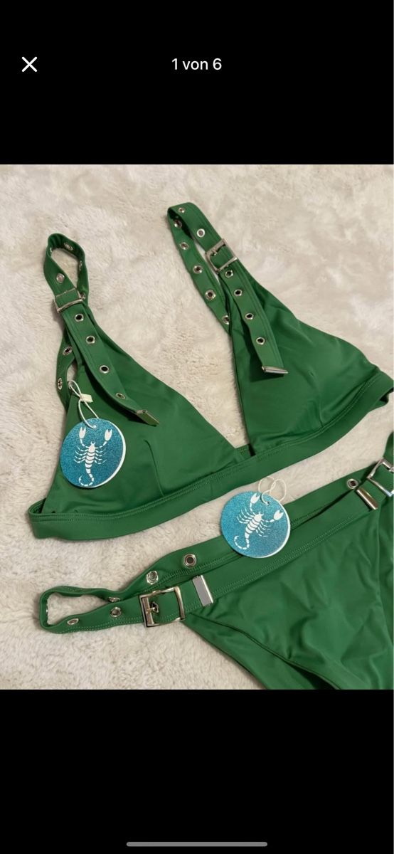 Neuer grüner Bikini mit Schnallen Grösse S Sommer Neu und