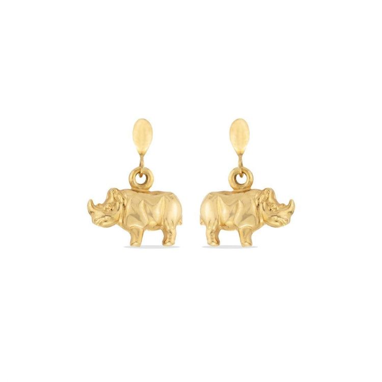 Vintage Ohrringe Aus Karat Gold Mit Nashorn Kaufen Auf Ricardo