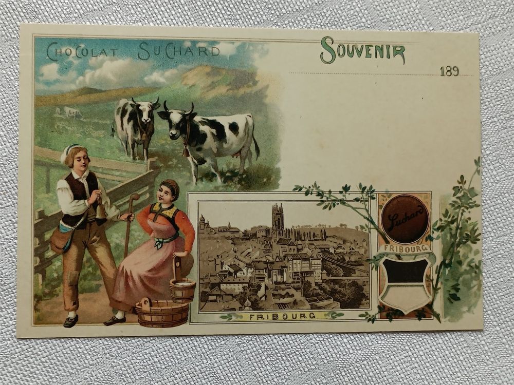 Litho Werbe Pk Souvenir Fribourg Chocolat Suchard Kaufen Auf