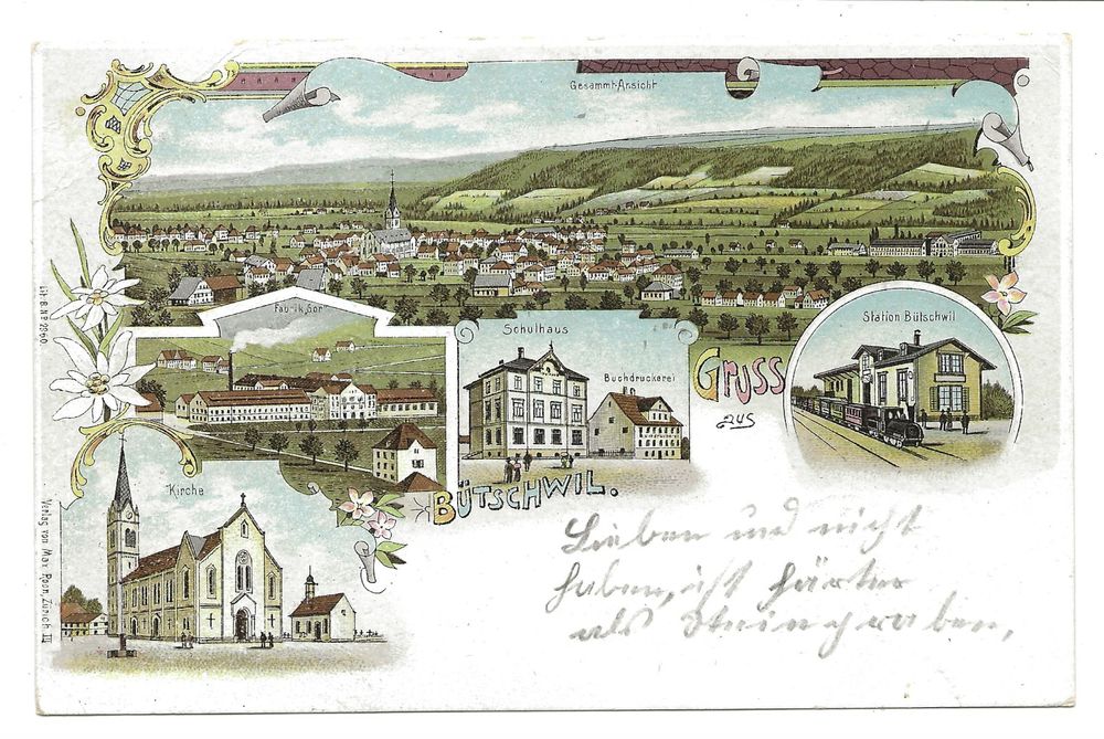 Gruss Aus B Tschwil Sg Toggenburg Fabrik Sor Litho Kaufen