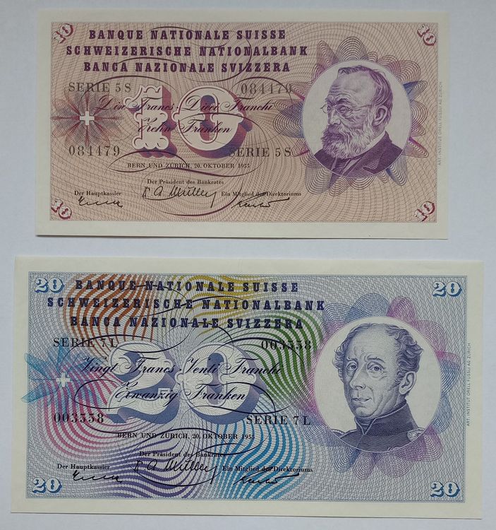 Schweizer Banknoten 5 Serie In Ausgezeichnetem Zustand Acheter Sur