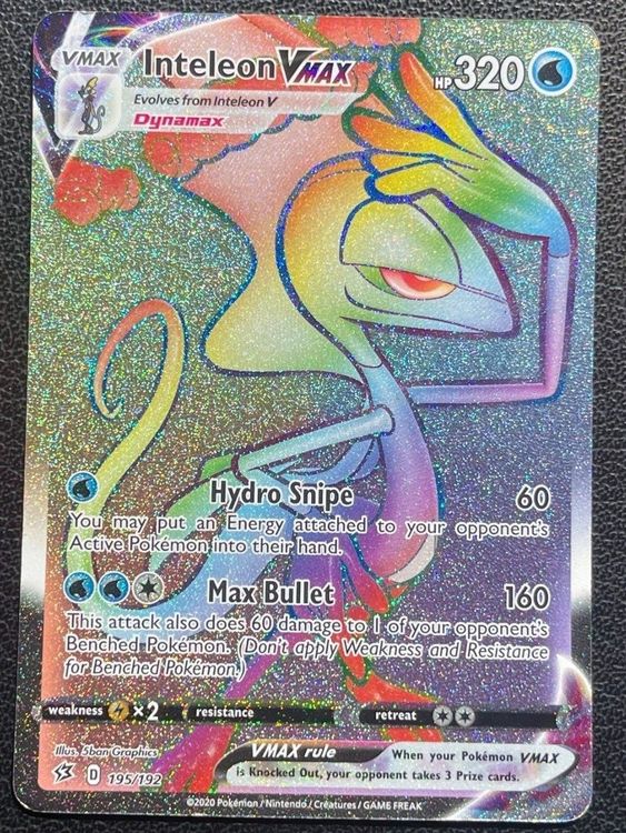 Inteleon VMAX 195 192 Pokémon Rebel Clash Rainbow SecretRare Acheter