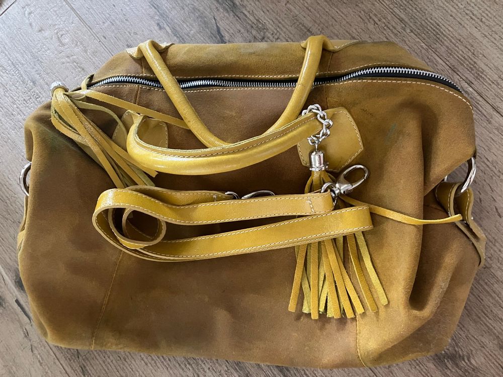 Senfgelbe Wildleder Tasche Kaufen Auf Ricardo