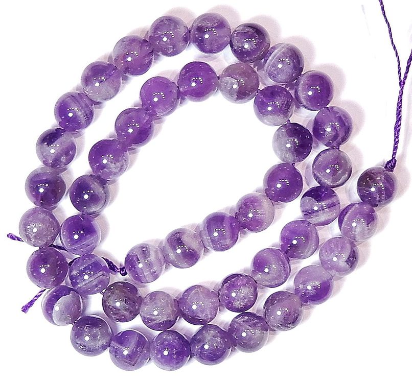 1 Strang echte natürliche unbehandelte Amethyst Perlen 8 mm Kaufen