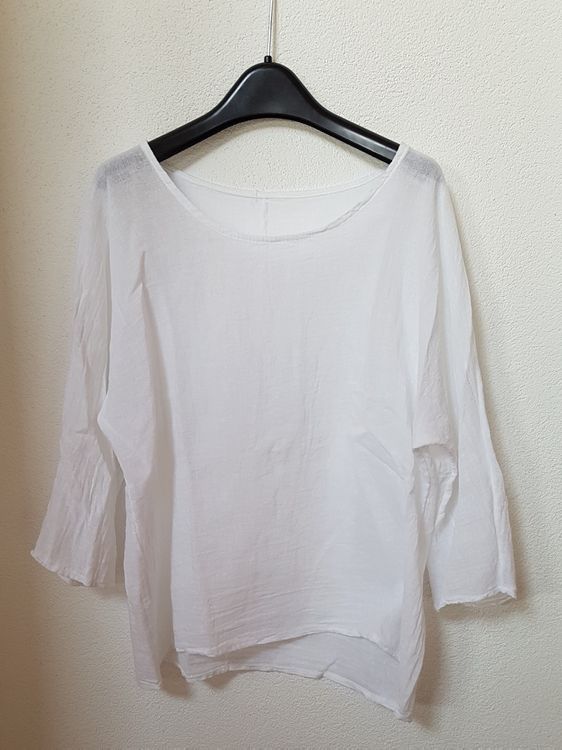 NILE 100 Leinen Shirt Bluse Tunika Uni Weiss Gr S Kaufen Auf Ricardo