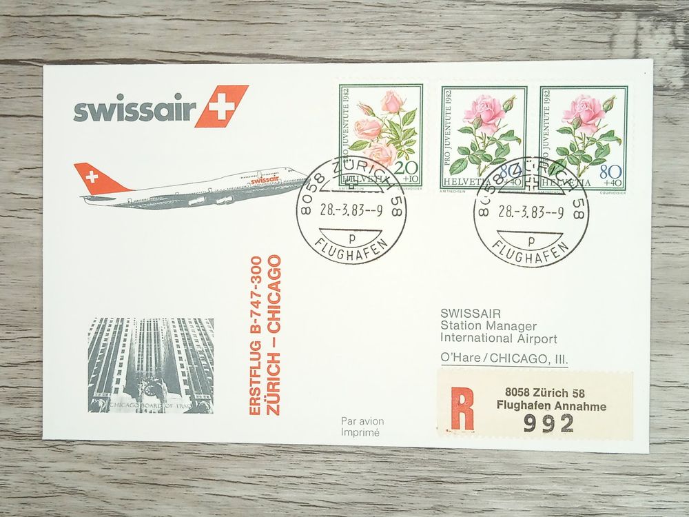 TR20 Enveloppe Timbre Suisse 1983 Theme Aviation Kaufen Auf Ricardo