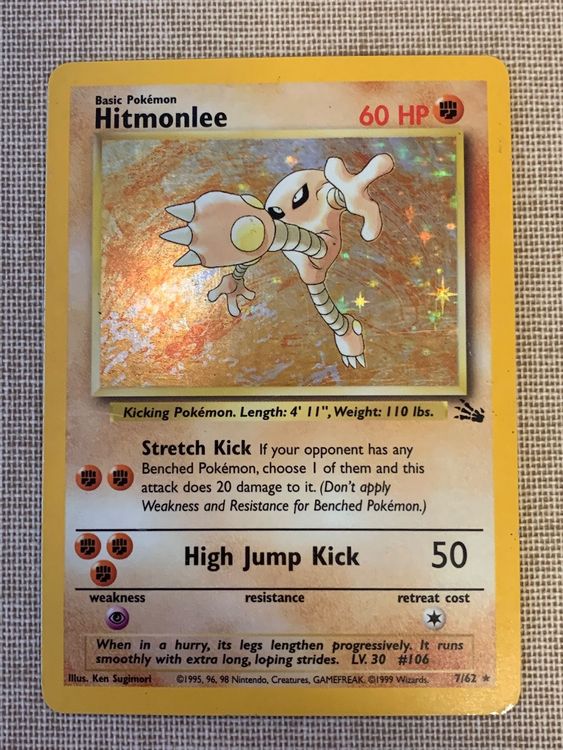 Pokemon Hitmonlee Kicklee Holo Fossil Eng Kaufen Auf Ricardo