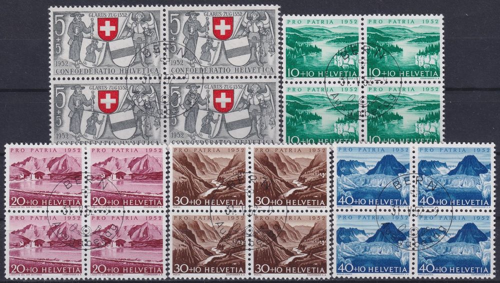 1952 PP B56 B60 Viererblöcke mit ET Stempel DE SBK 250 Kaufen