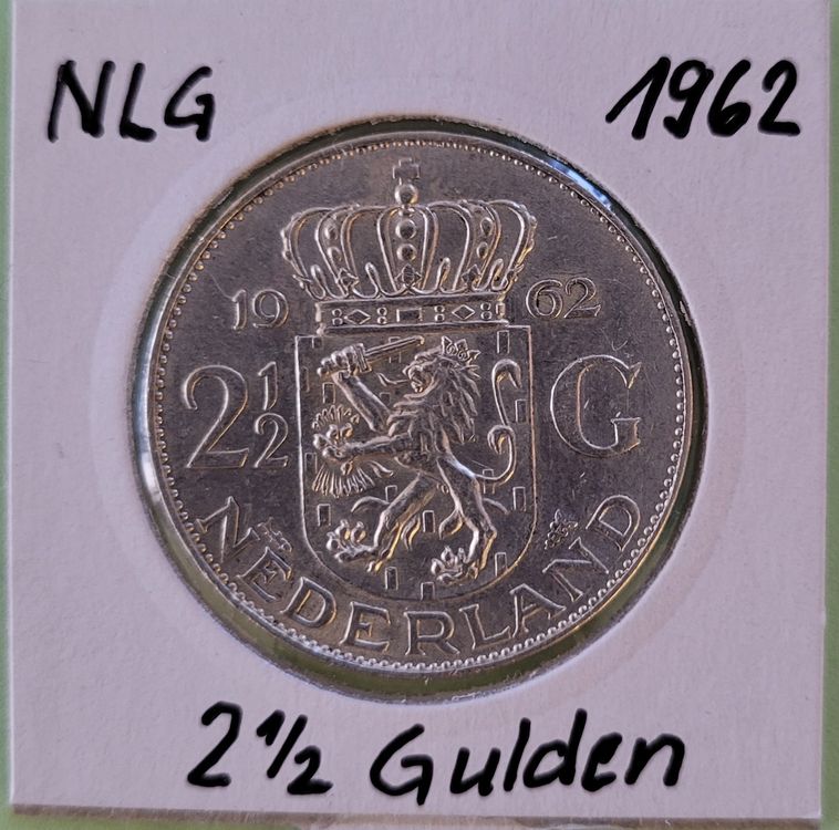 Niederlande 2 5 Gulden 1962 Silber 15gr TopErhaltung Kaufen Auf Ricardo