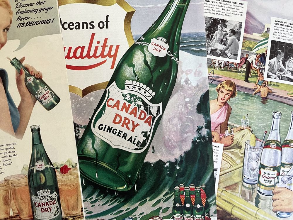 Canada Dry 3 alte Werbungen Anciennes publicités 1949 51 Kaufen