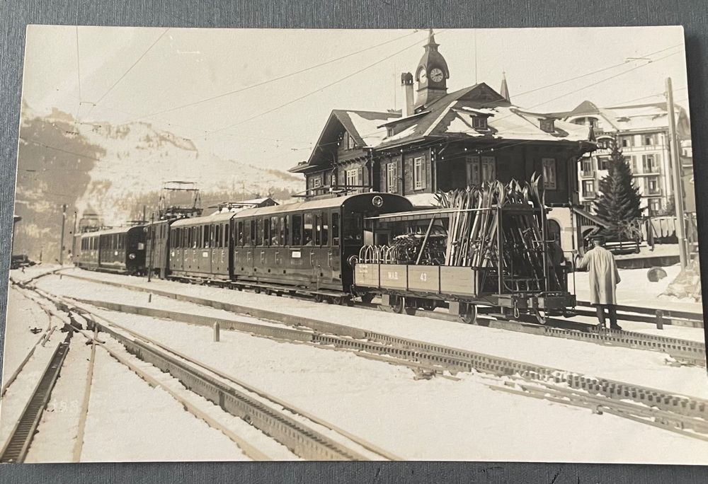 Fotokarte Wengen Bahnhof Mit Zug Kaufen Auf Ricardo