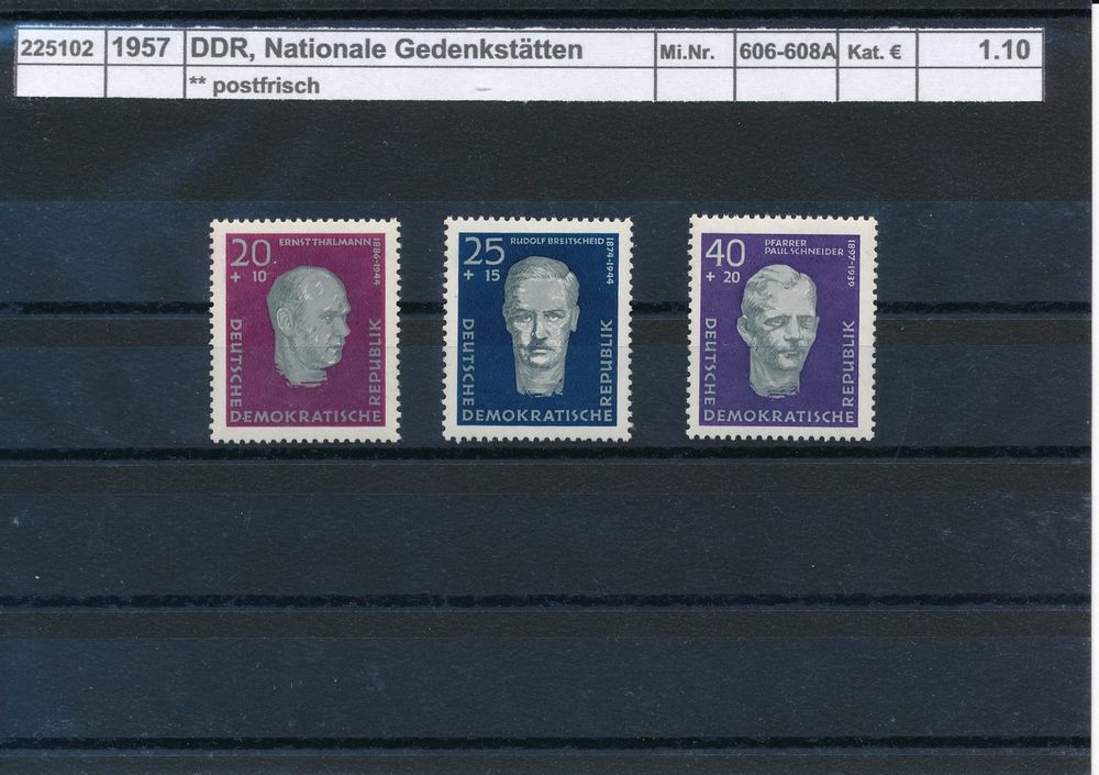 1957 DDR Nationale Gedenkstätten Kaufen auf Ricardo