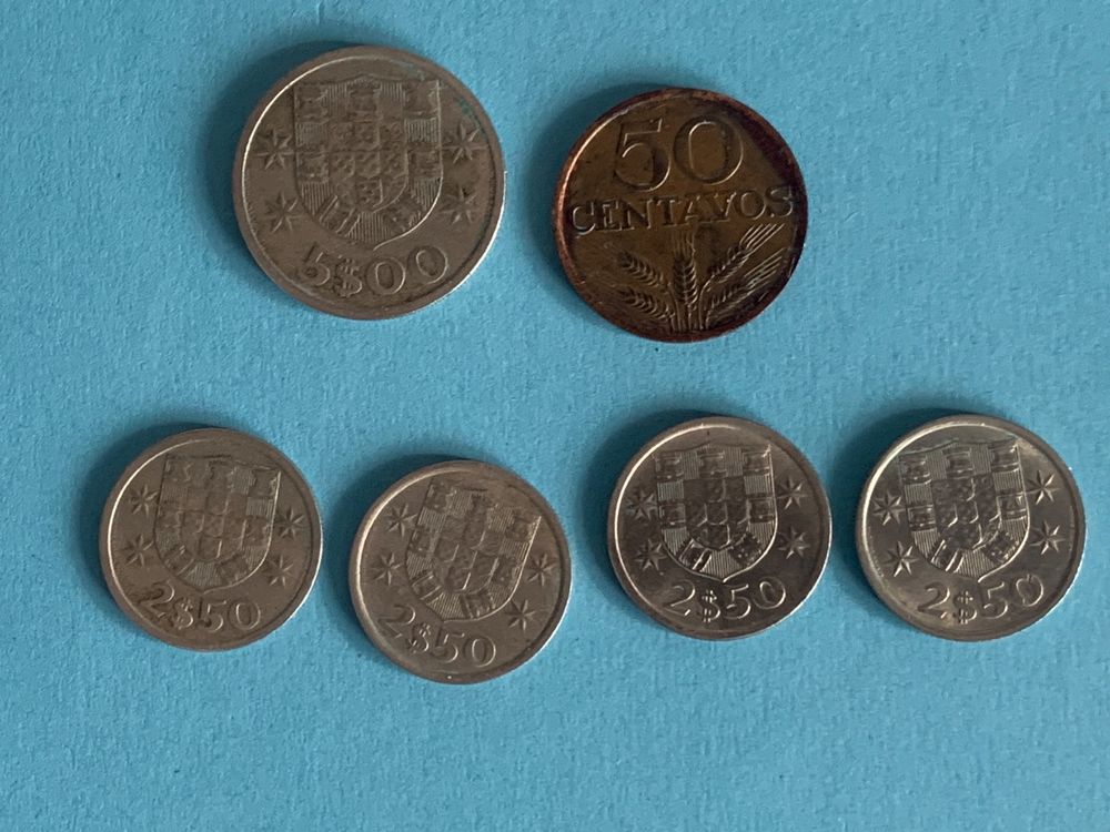 PORTUGAL Lot 6 Münzen 5 Esc 2 50 Esc 50 Centavos Kaufen auf