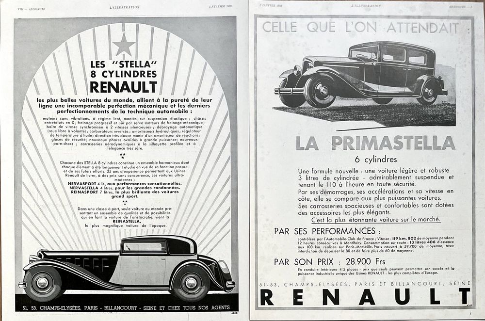 Renault Stella 4 Alte Werbungen Publicités 1931 33 Kaufen auf Ricardo