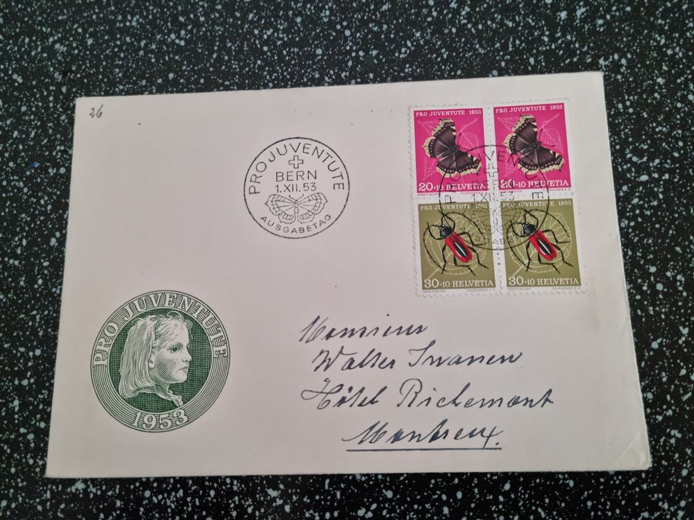 1953 FDC Pro Juventute 2x Z40 4er Block Kaufen Auf Ricardo