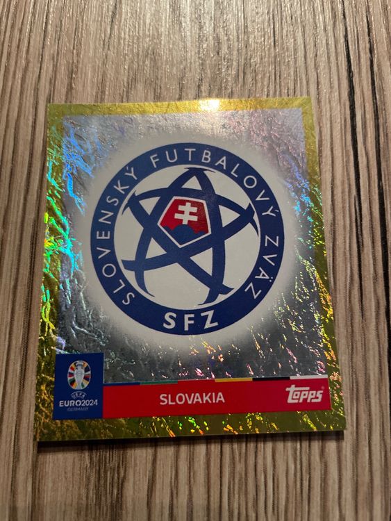 Topps Euro 2024 Sticker SVK 1 Wappen SLOVAKIA In GOLD Kaufen Auf