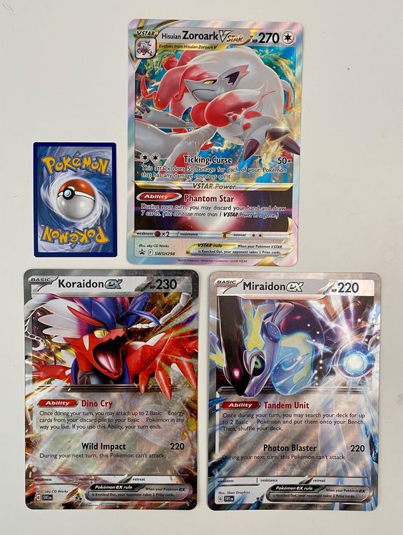 3x XXL Jumbo Promo Pokemonkarten Koraidon Miraidon Zoroark Acheter