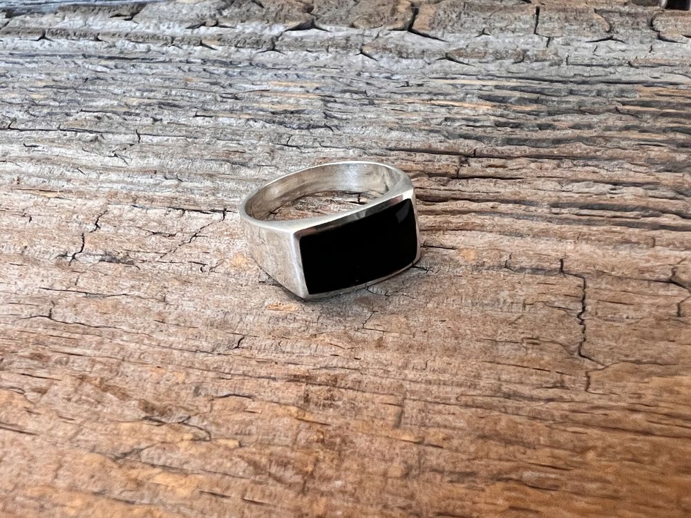 Ring Silber Mit Onyx Gr Schlicht Im Art Deco Stil Kaufen Auf Ricardo