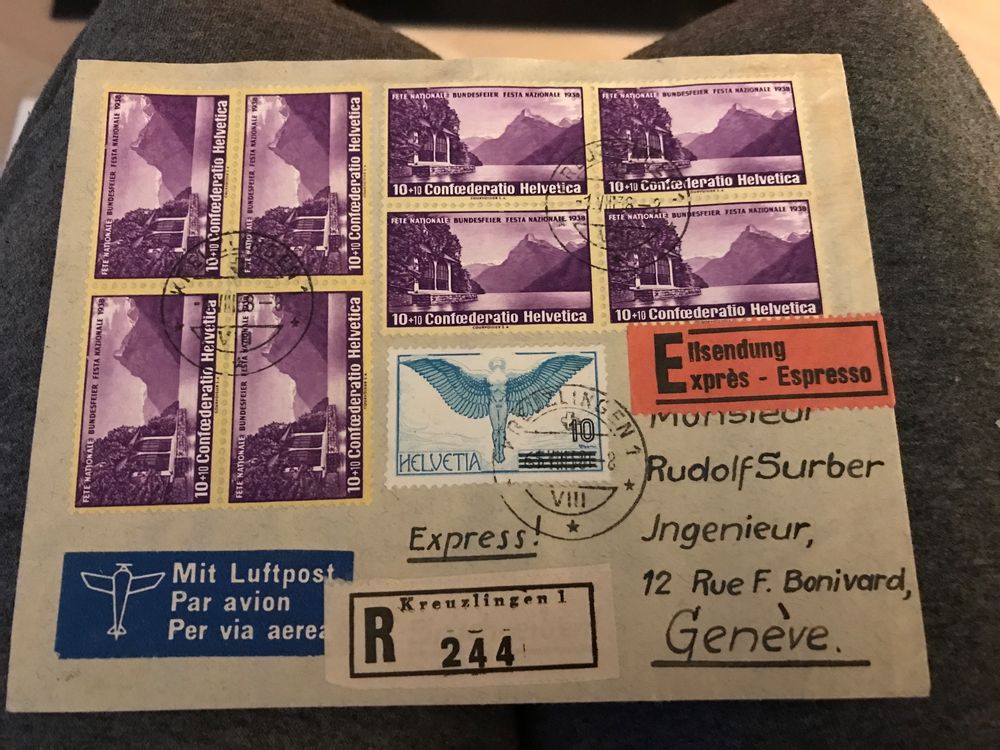 Schweizer Flugpost Karte 1938 Nr 244 Kaufen Auf Ricardo