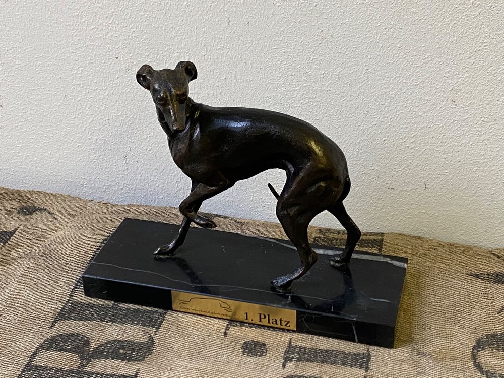 Wundersch Ne Skulptur Windhund Bronze Kaufen Auf Ricardo