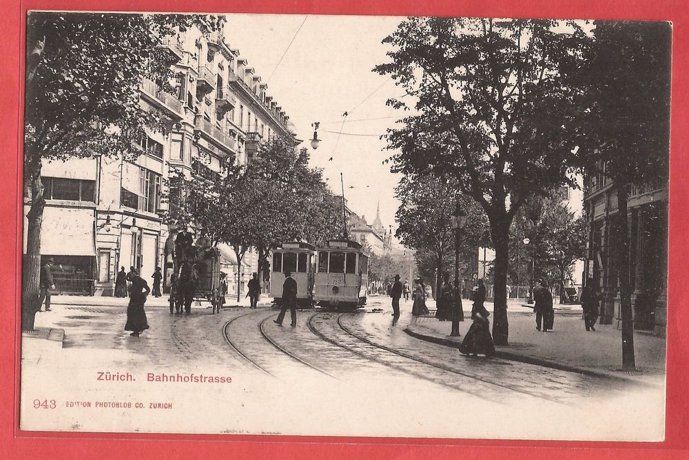 Zürich Trams Kutsche Bahnhofstrasse Ecke Sihlstrasse 1904 Kaufen