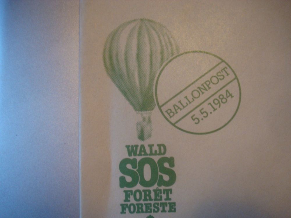 FLUG 1984 Ballonpost SOS Wald schöne Belege AB NUR 50 RP Kaufen auf