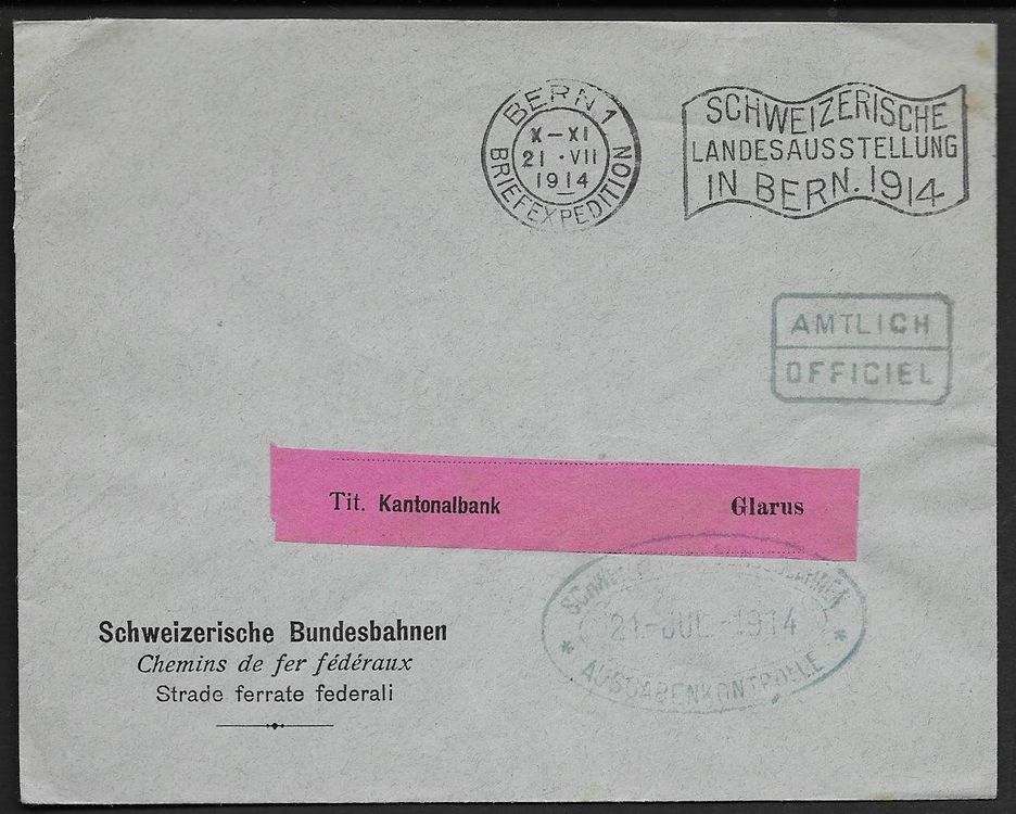 Ch Bund Gs Brief O Bern Interessante Stempel Ab Kaufen Auf