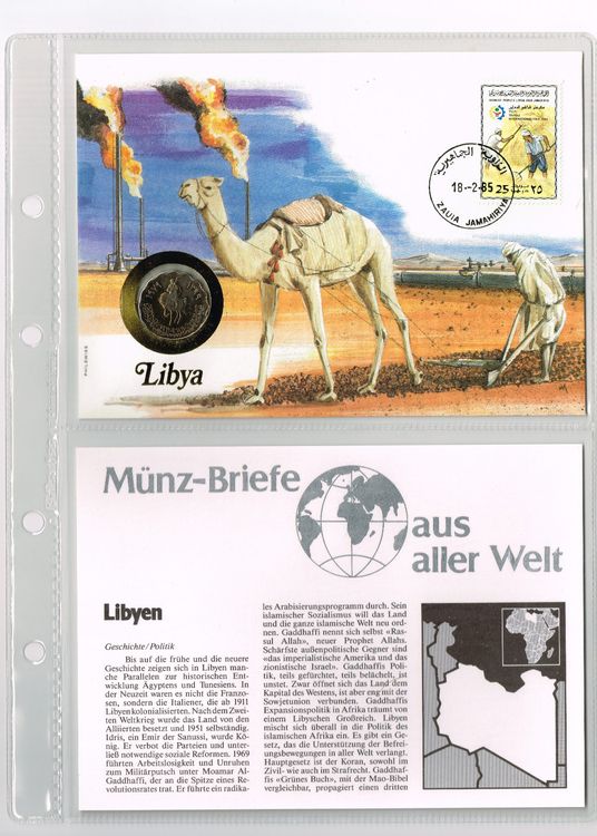 1985 Libyen Münzbrief mit Beschreibung Kaufen auf Ricardo