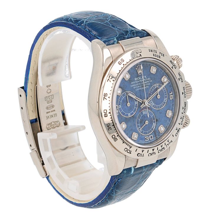 Rolex Daytona 116519 White Gold Diamond Sodalite Dial Full Kaufen Auf