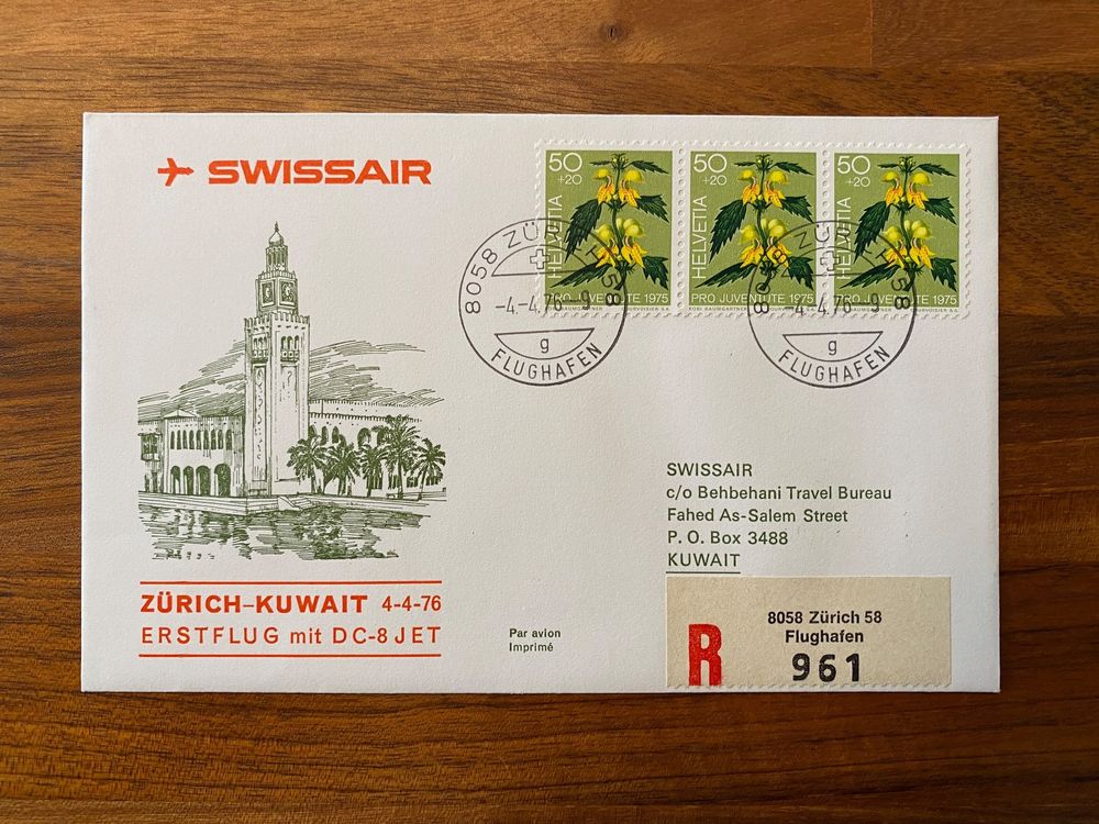 Swissair Erstflug Zürich Kuwait 1976 Kaufen auf Ricardo