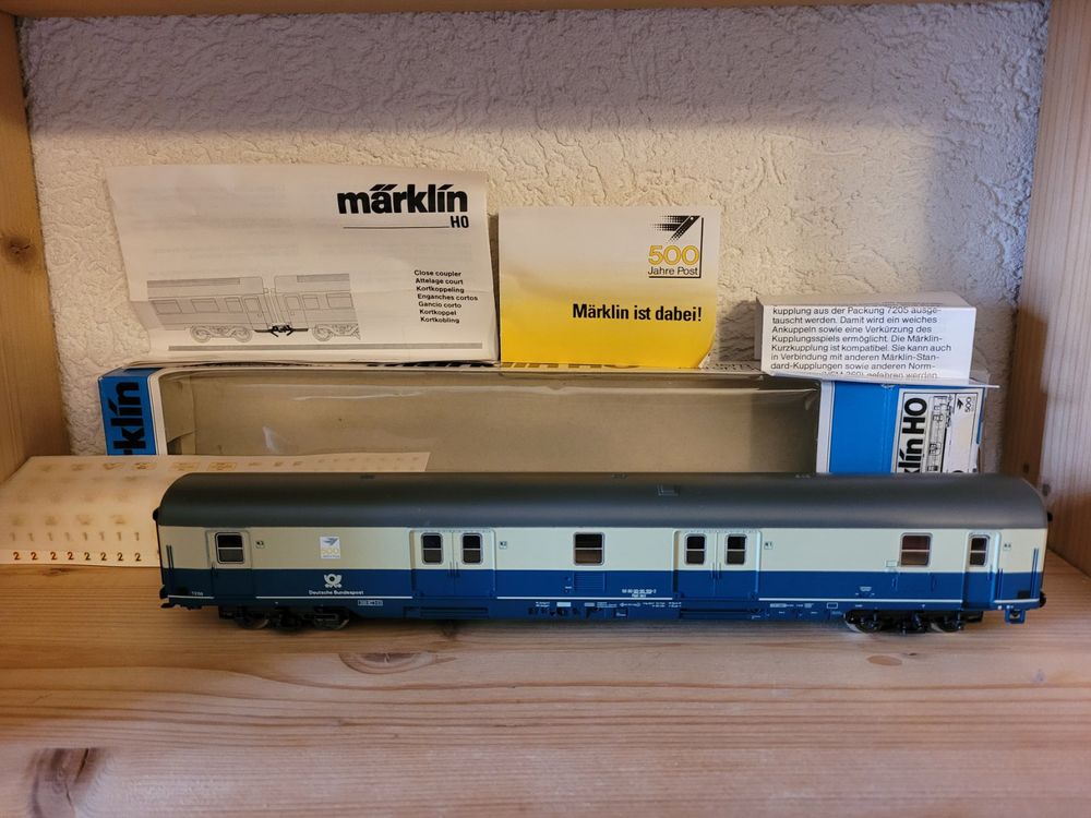 M Rklin H Schnellzug Bahnpostwagen Beige T Rkis Ovp Kaufen