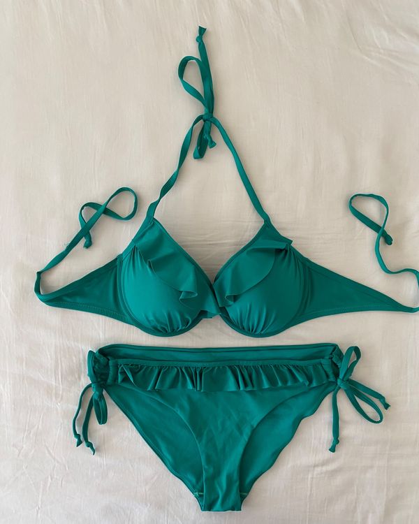 H M Bikini Set Gr N Mit Volants Oberteil D Unterteil Kaufen