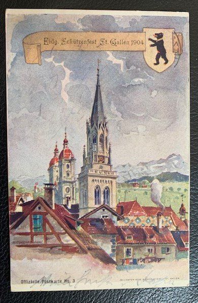 Carte Eidg Schützenfest St Gallen 1904 cachet de Fête 25 07 Kaufen