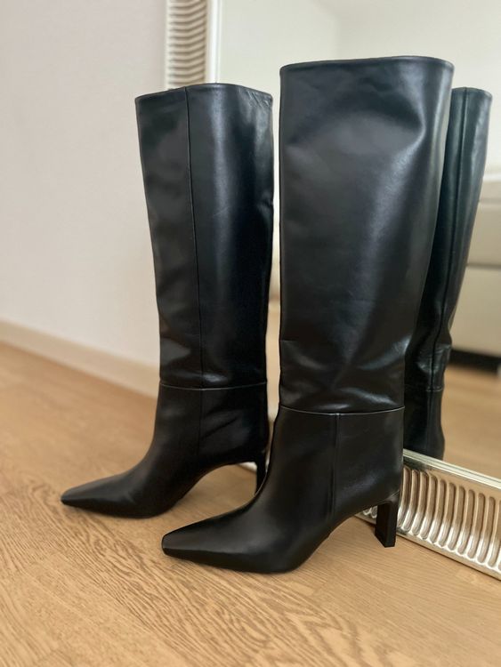 Massimo Dutti Echtleder Stiefel Neu Schwarz Gr Kaufen Auf Ricardo