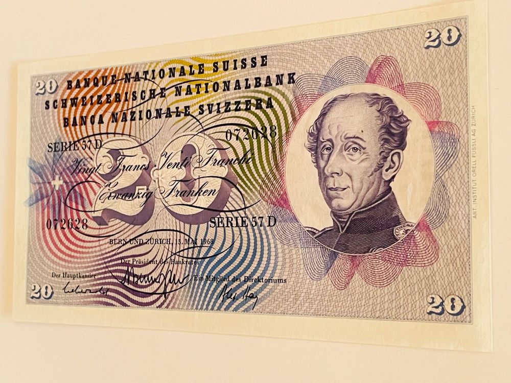 20 Franken CH Banknote 1968 Bankfrisch Kaufen Auf Ricardo